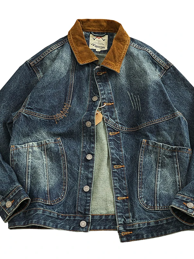 Chaqueta vaquera cargo de estilo retro americano 1