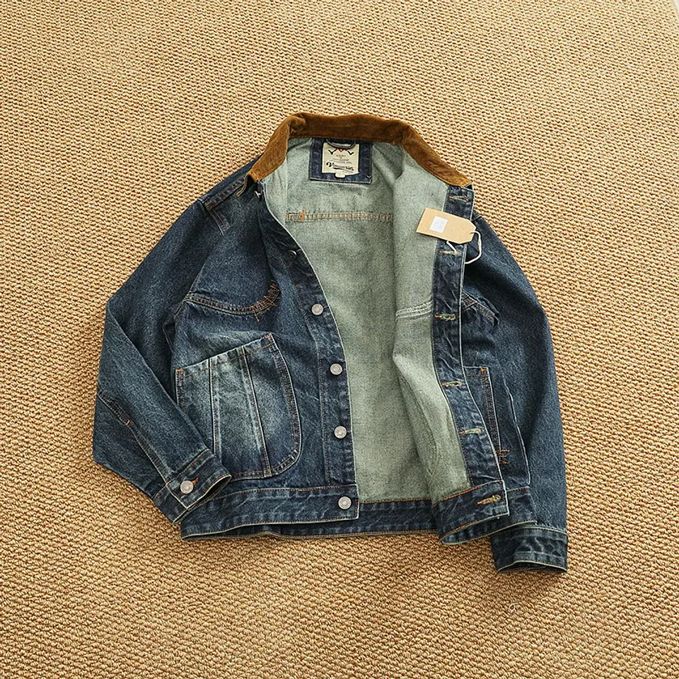 Chaqueta vaquera cargo de estilo retro americano 6