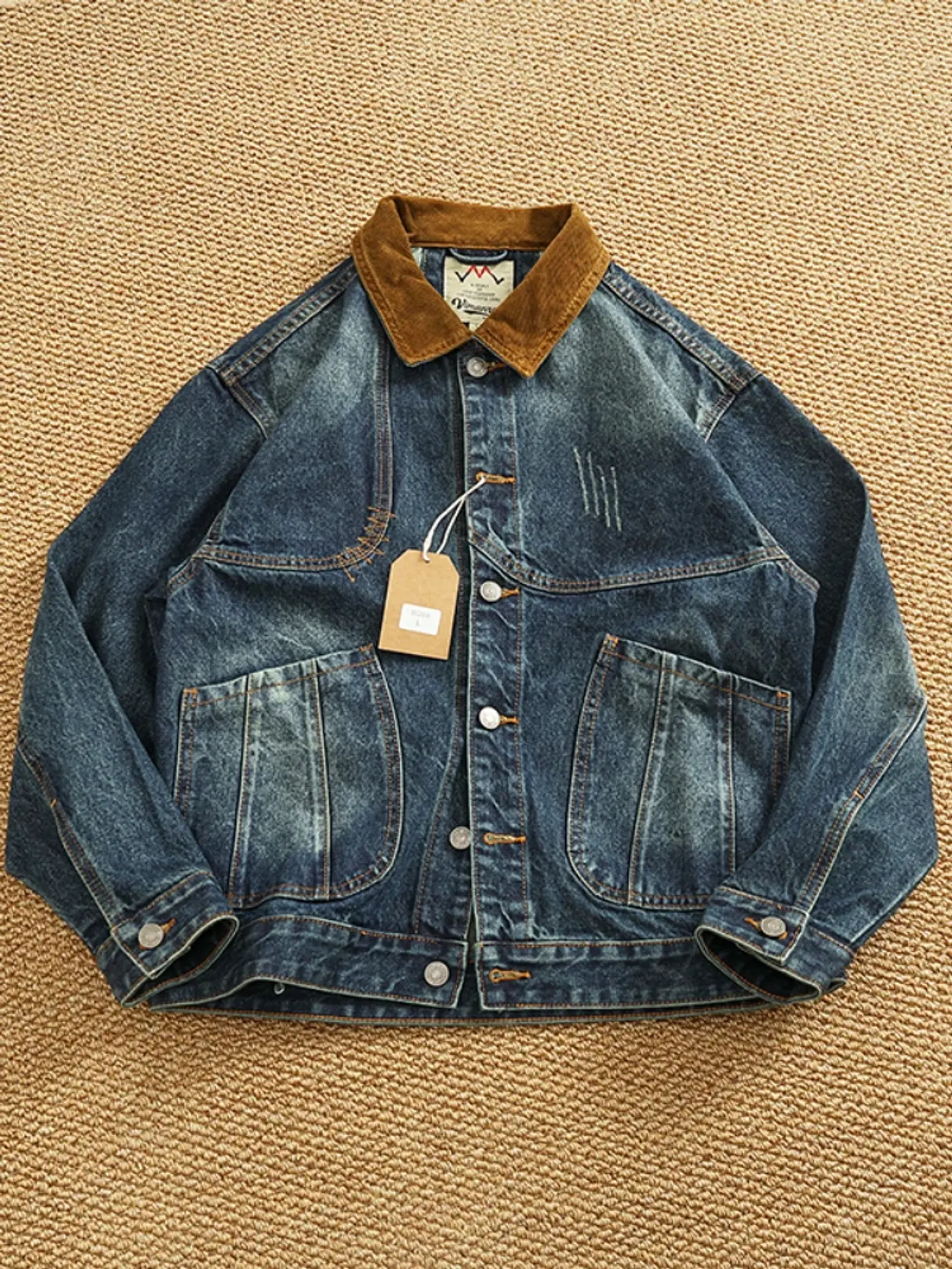Chaqueta vaquera cargo de estilo retro americano 7
