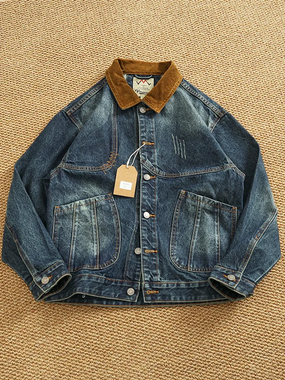 Chaqueta vaquera cargo de estilo retro americano 7