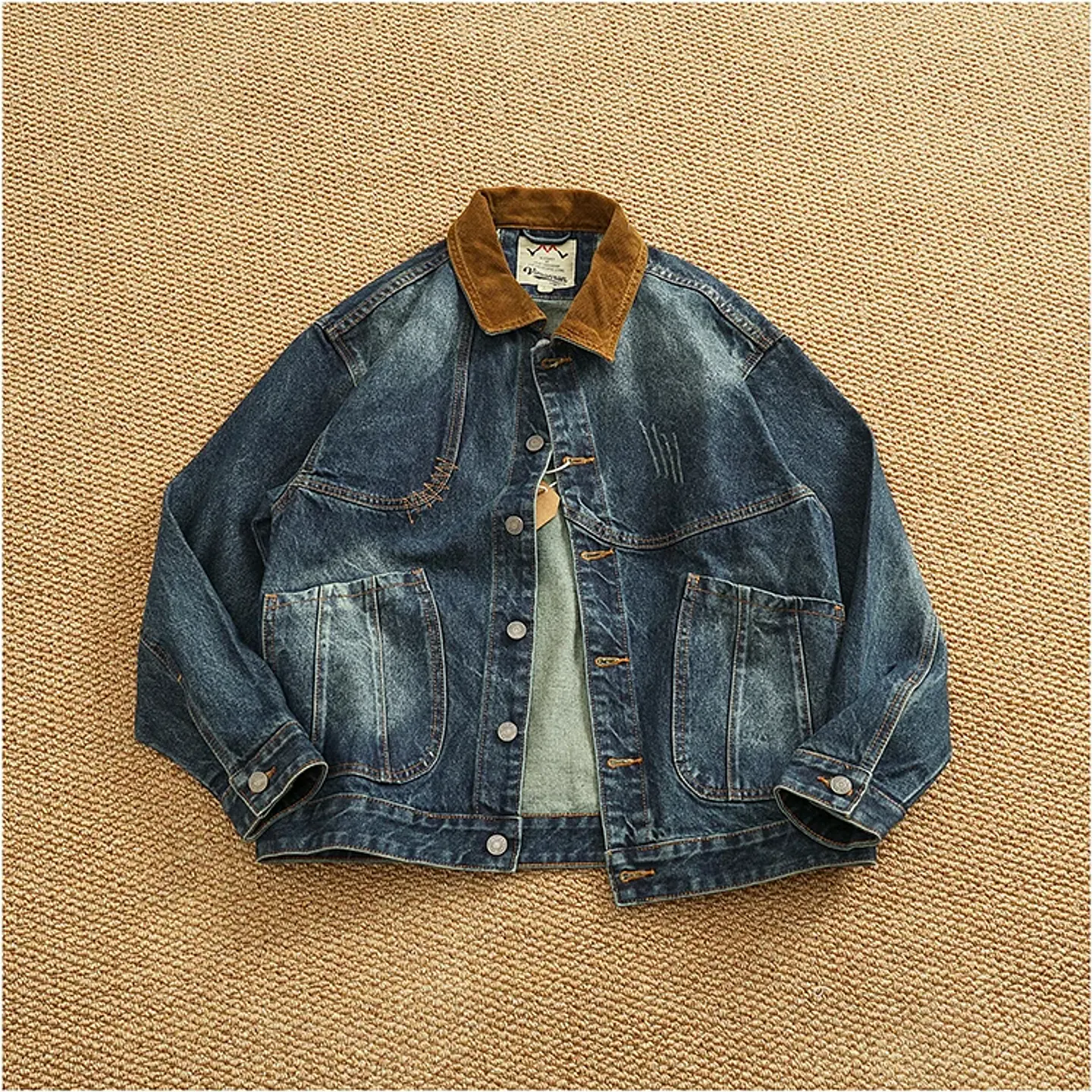 Chaqueta vaquera cargo de estilo retro americano 12