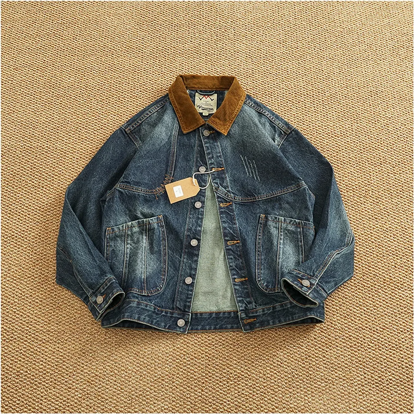 Chaqueta vaquera cargo de estilo retro americano 13