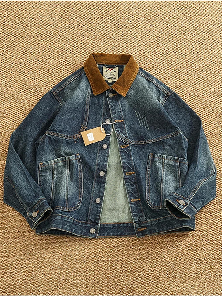 Chaqueta vaquera cargo de estilo retro americano 13