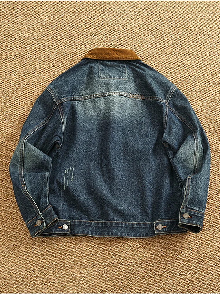 Chaqueta vaquera cargo de estilo retro americano 15