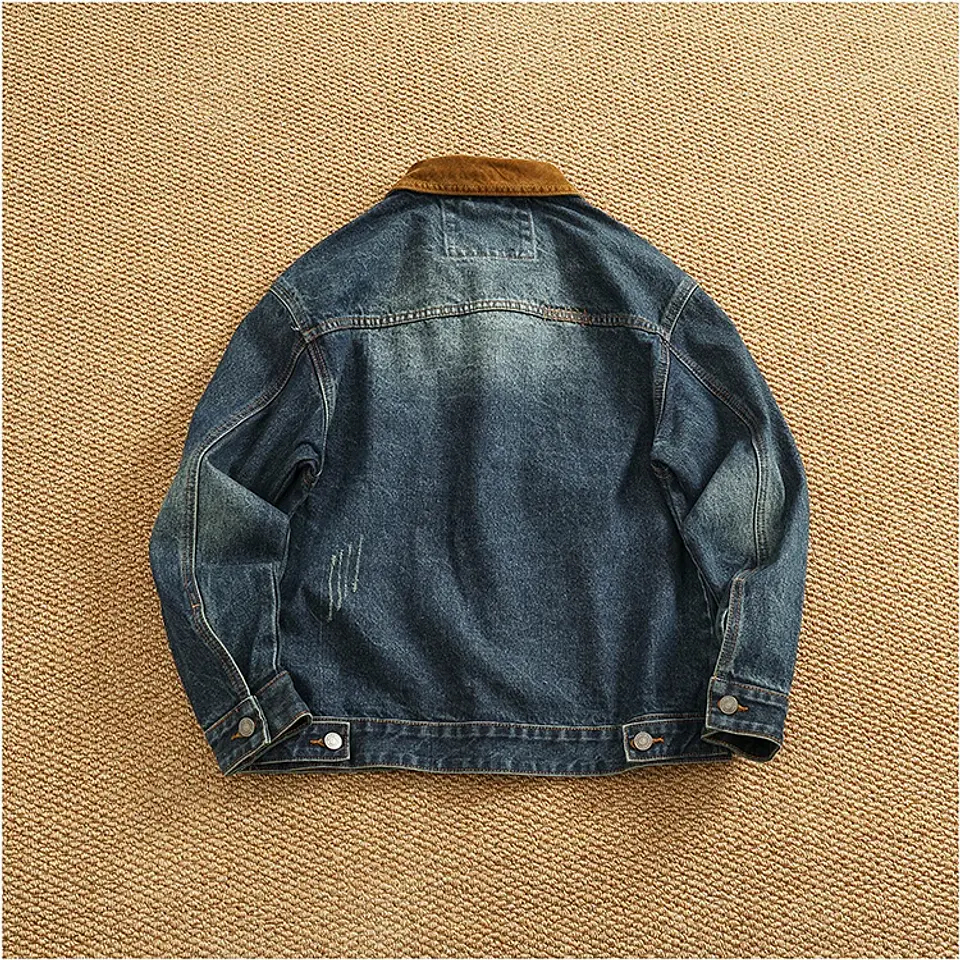 Chaqueta vaquera cargo de estilo retro americano 15