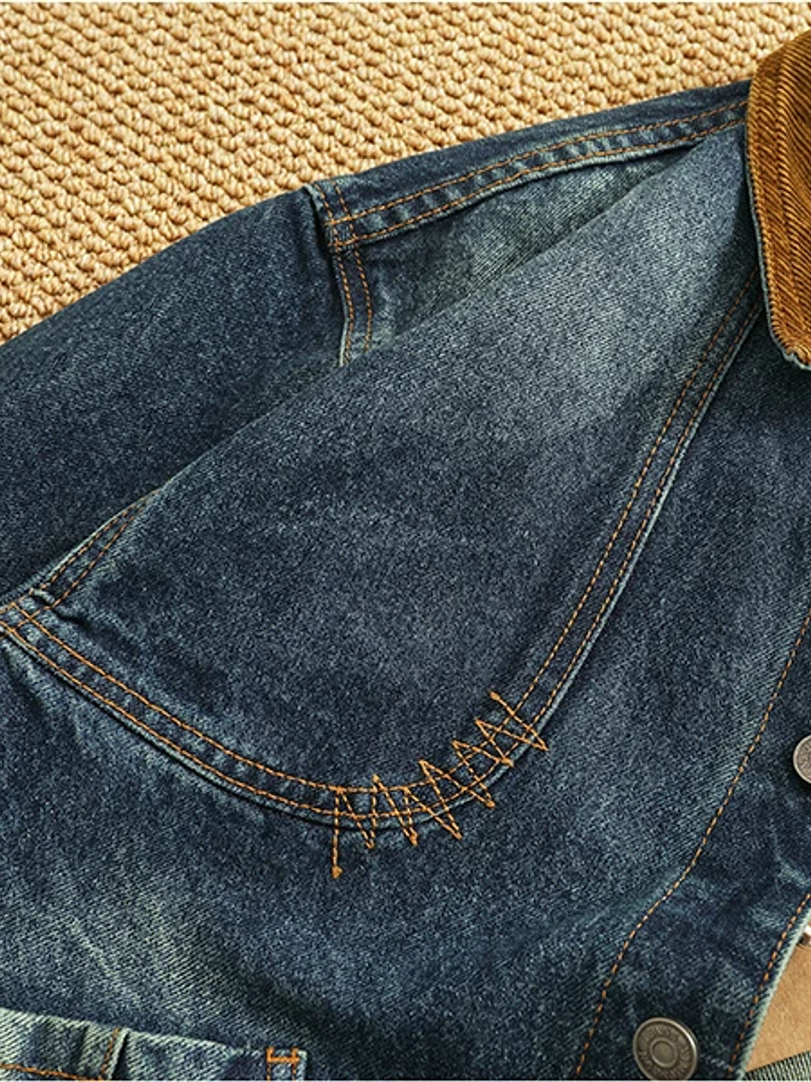 Chaqueta vaquera cargo de estilo retro americano 18