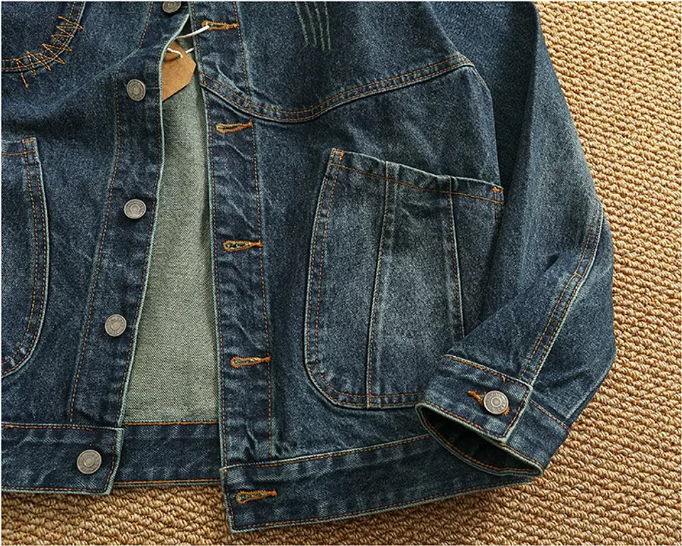 Chaqueta vaquera cargo de estilo retro americano 19