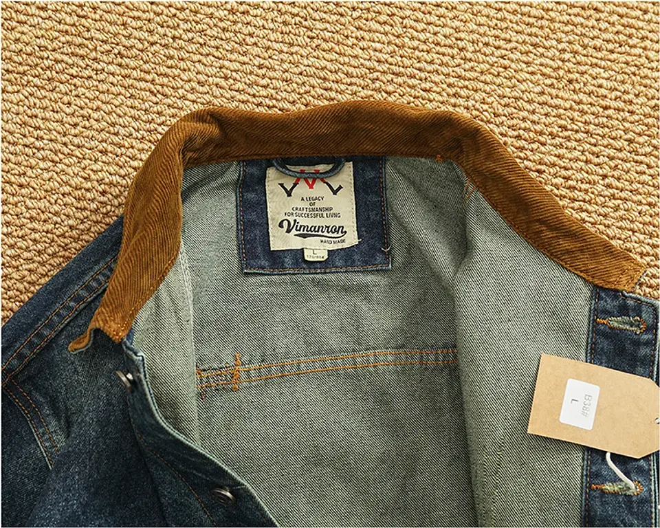 Chaqueta vaquera cargo de estilo retro americano 21