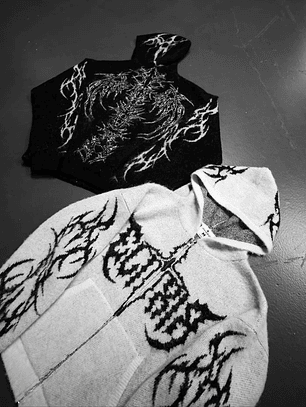 Sudadera con capucha de estilo Y2K con estampado de zarzas
