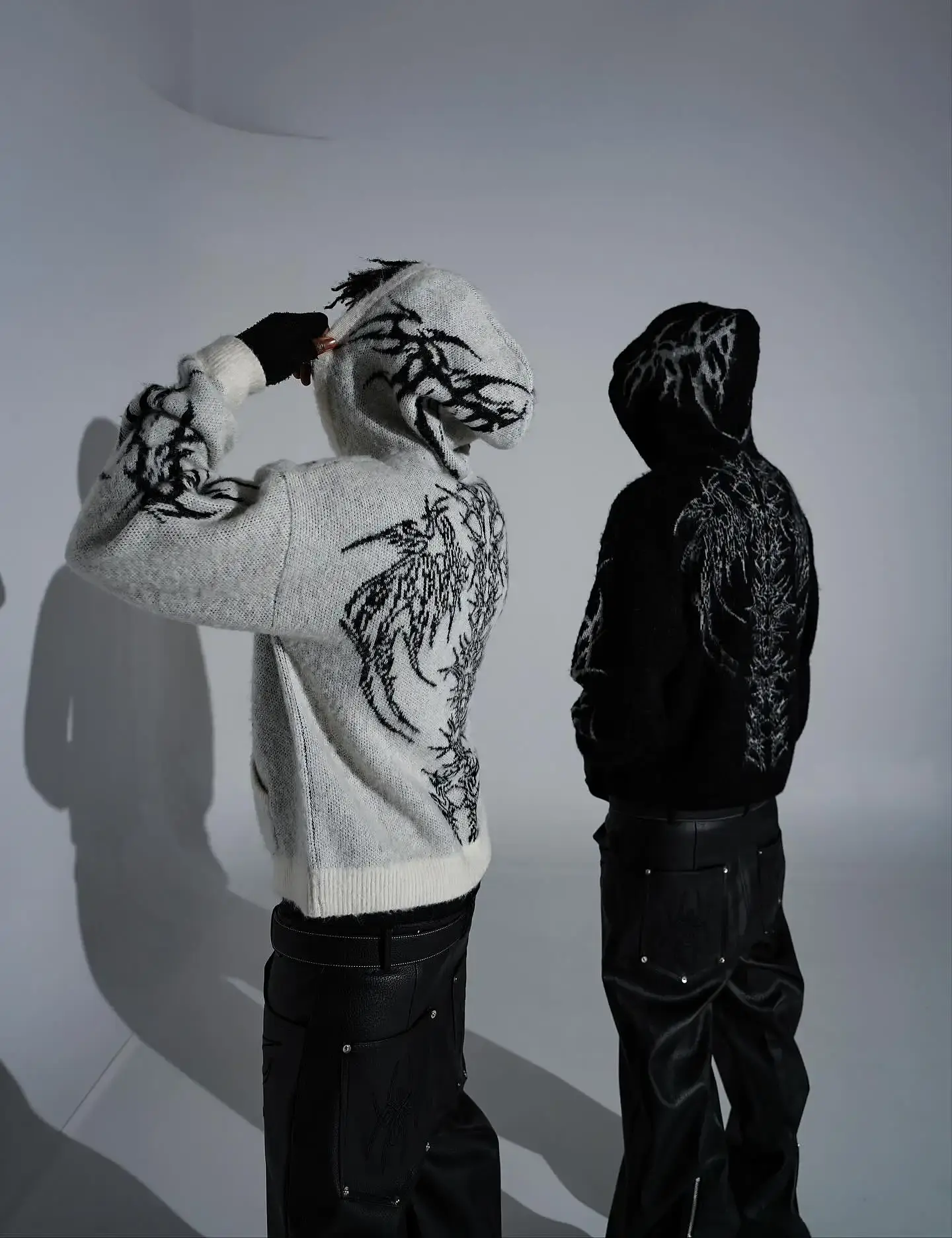 Sudadera con capucha de estilo Y2K con estampado de zarzas
 5