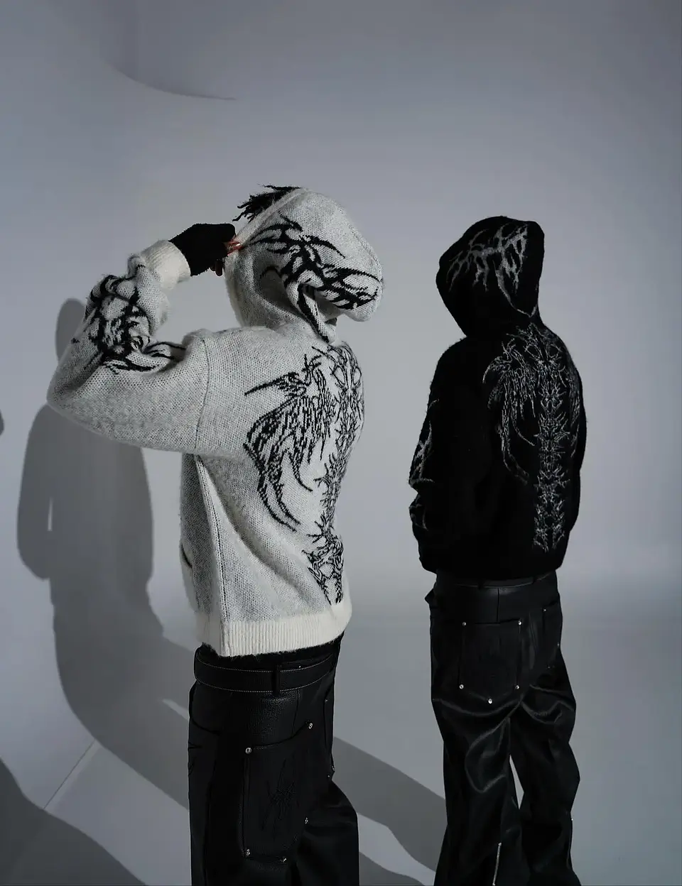 Sudadera con capucha de estilo Y2K con estampado de zarzas
 5