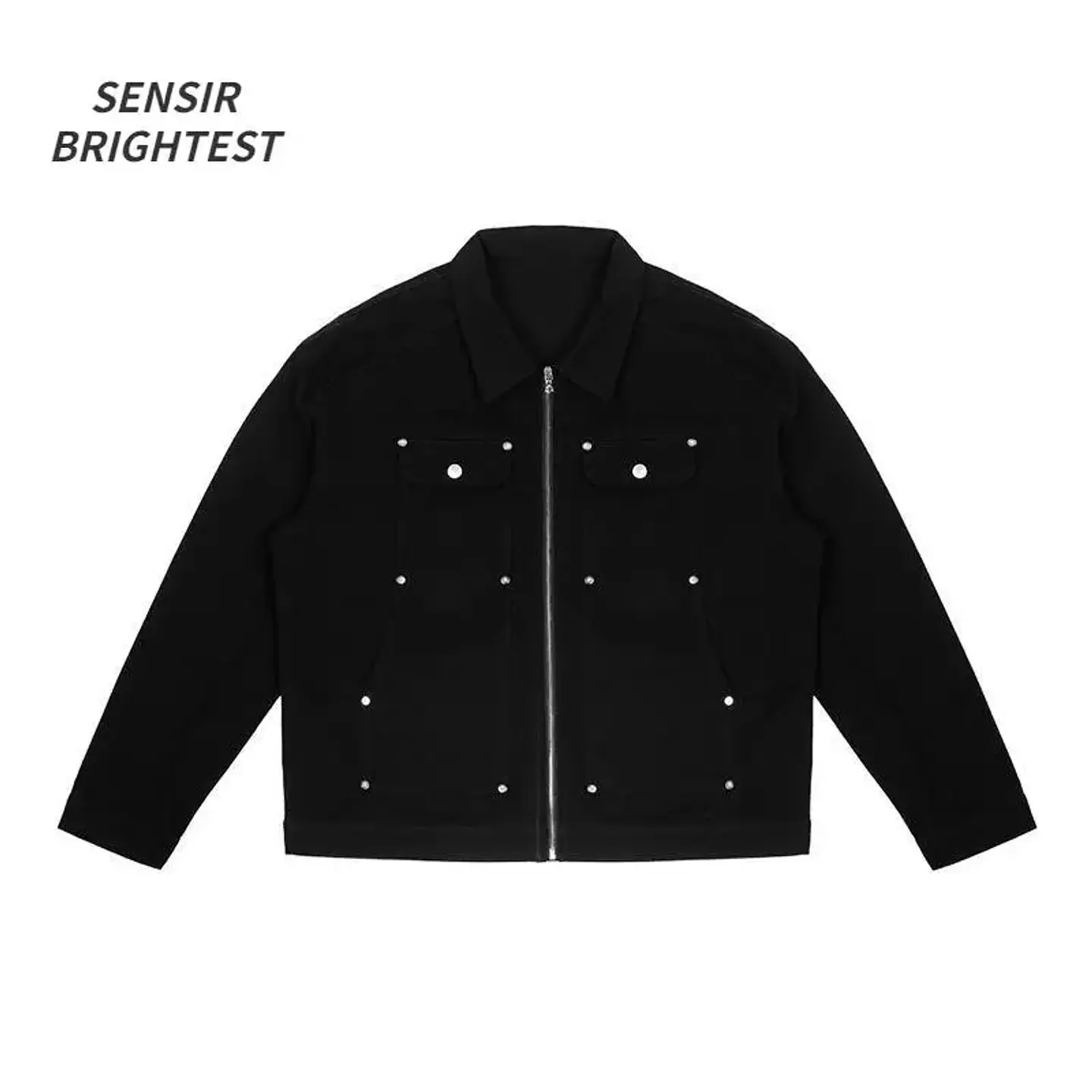 Chaqueta vaquera de estilo americano con tachuelas metálicas 2