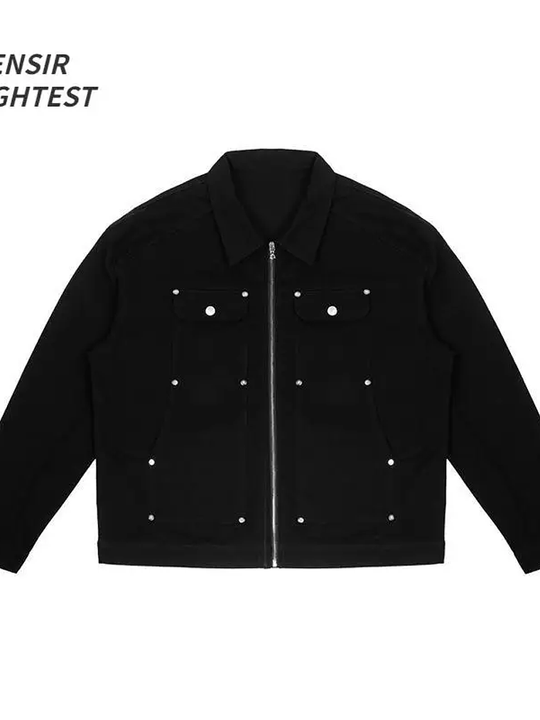 Chaqueta vaquera de estilo americano con tachuelas metálicas 2