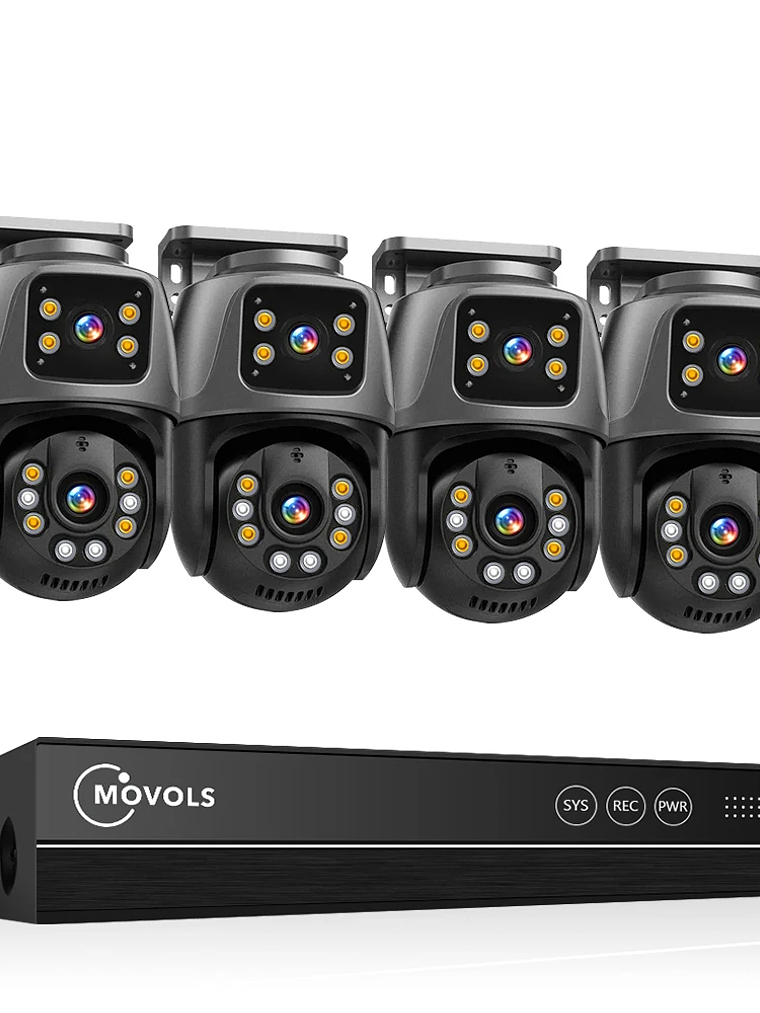 Sistema de vigilancia Movols XMEYE PoE de 6 MP con doble lente, cámara de seguridad PTZ con audio bidireccional y NVR de 16 canales. 1