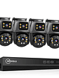 Sistema de vigilancia Movols XMEYE PoE de 6 MP con doble lente, cámara de seguridad PTZ con audio bidireccional y NVR de 16 canales. - Miniatura 1