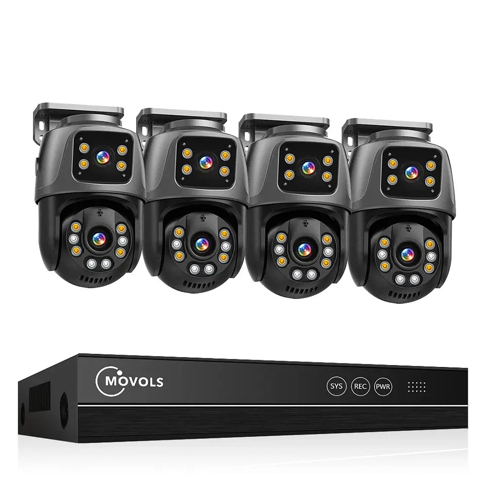 Sistema de vigilancia Movols XMEYE PoE de 6 MP con doble lente, cámara de seguridad PTZ con audio bidireccional y NVR de 16 canales. 1