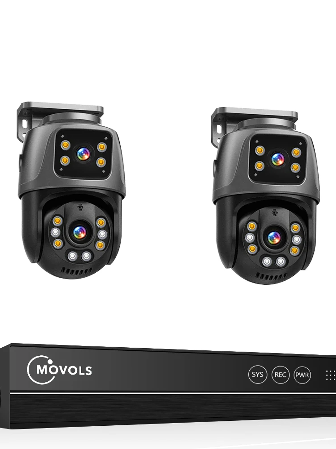 Sistema de vigilancia Movols XMEYE PoE de 6 MP con doble lente, cámara de seguridad PTZ con audio bidireccional y NVR de 16 canales. 2