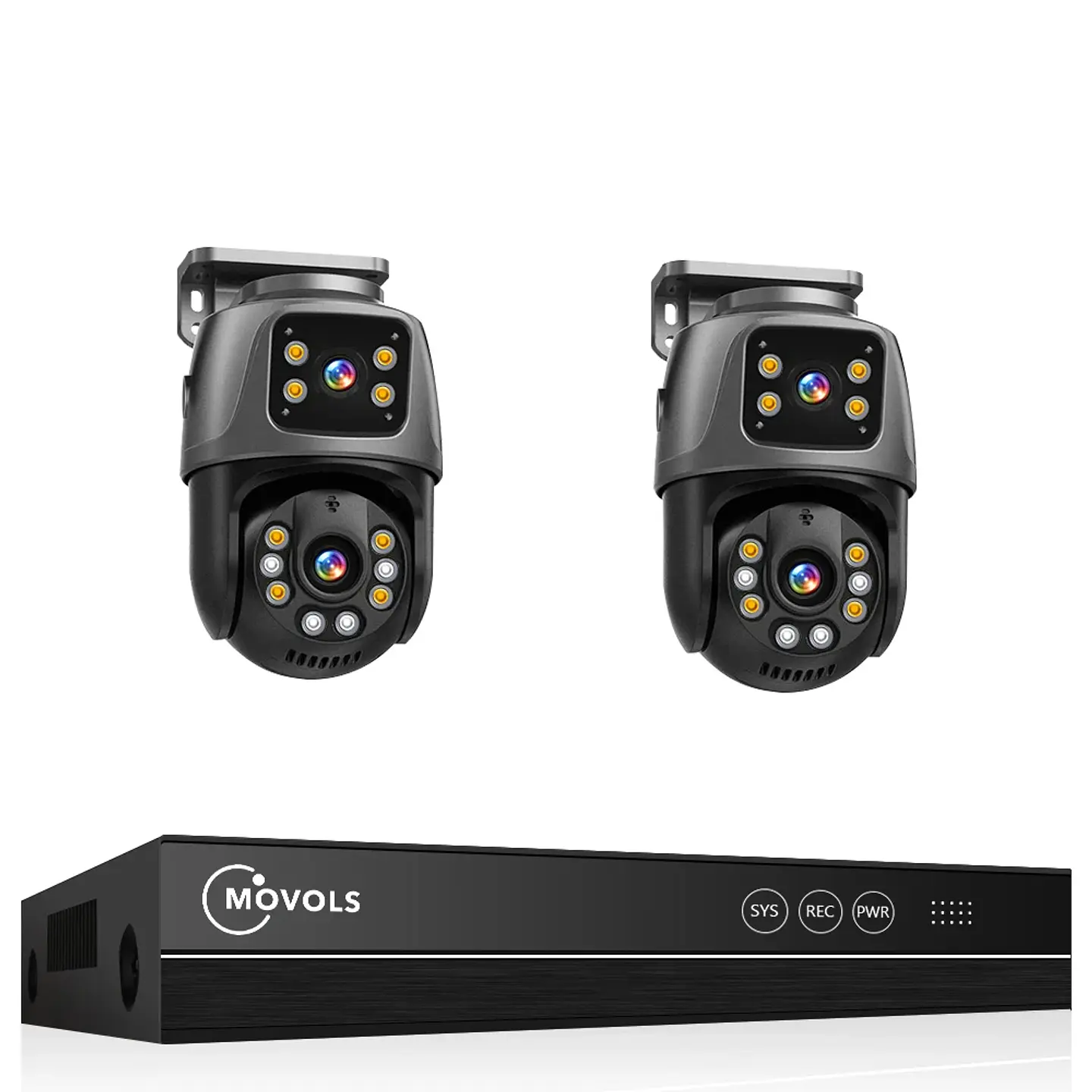 Sistema de vigilancia Movols XMEYE PoE de 6 MP con doble lente, cámara de seguridad PTZ con audio bidireccional y NVR de 16 canales. 2