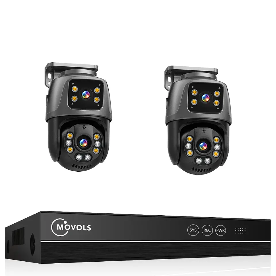Sistema de vigilancia Movols XMEYE PoE de 6 MP con doble lente, cámara de seguridad PTZ con audio bidireccional y NVR de 16 canales. 2