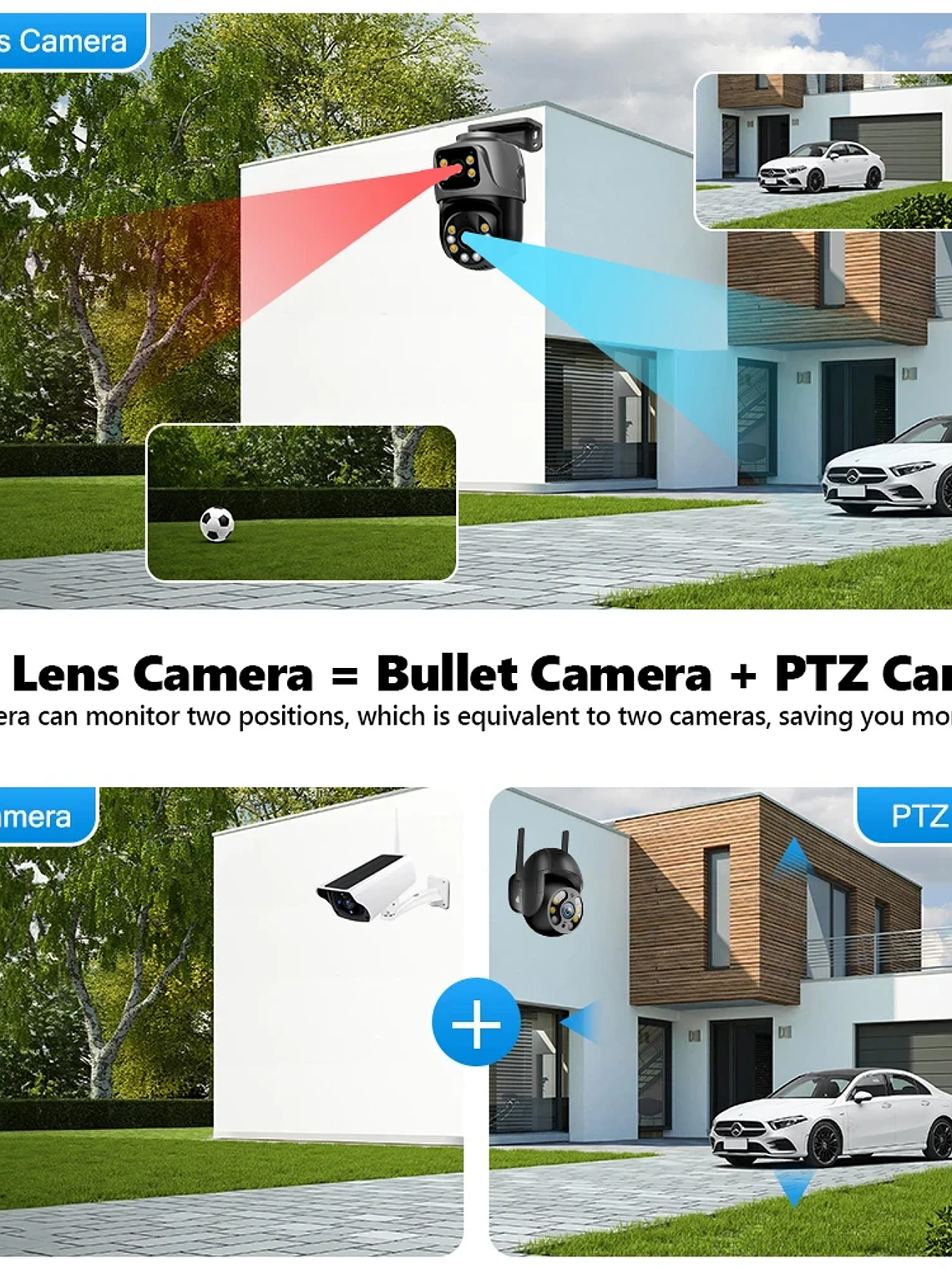 Sistema de vigilancia Movols XMEYE PoE de 6 MP con doble lente, cámara de seguridad PTZ con audio bidireccional y NVR de 16 canales. 4