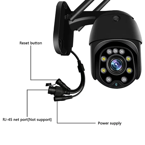 Cámara IP domo PTZ de 5 MP con WiFi, resolución 1080p HD, para exteriores, seguridad y vigilancia CCTV inalámbrica