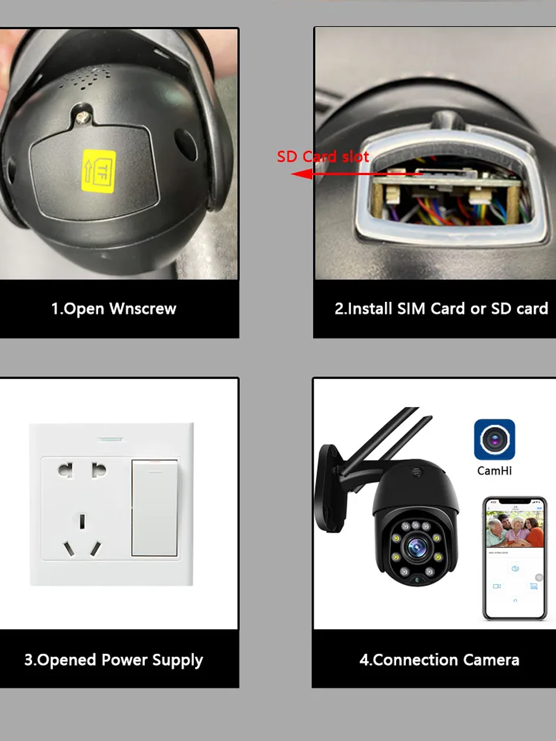 Cámara IP domo PTZ de 5 MP con WiFi, resolución 1080p HD, para exteriores, seguridad y vigilancia CCTV inalámbrica 8