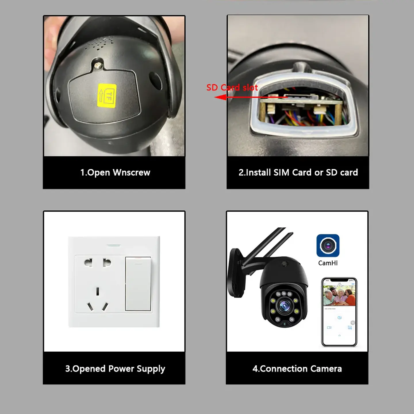 Cámara IP domo PTZ de 5 MP con WiFi, resolución 1080p HD, para exteriores, seguridad y vigilancia CCTV inalámbrica 8