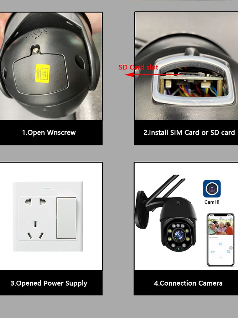 Cámara IP domo PTZ de 5 MP con WiFi, resolución 1080p HD, para exteriores, seguridad y vigilancia CCTV inalámbrica 8