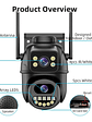 Cámara de vigilancia WiFi doble lente, zoom digital , cámaras IP PTZ de seguridad para exteriores - Miniatura 9