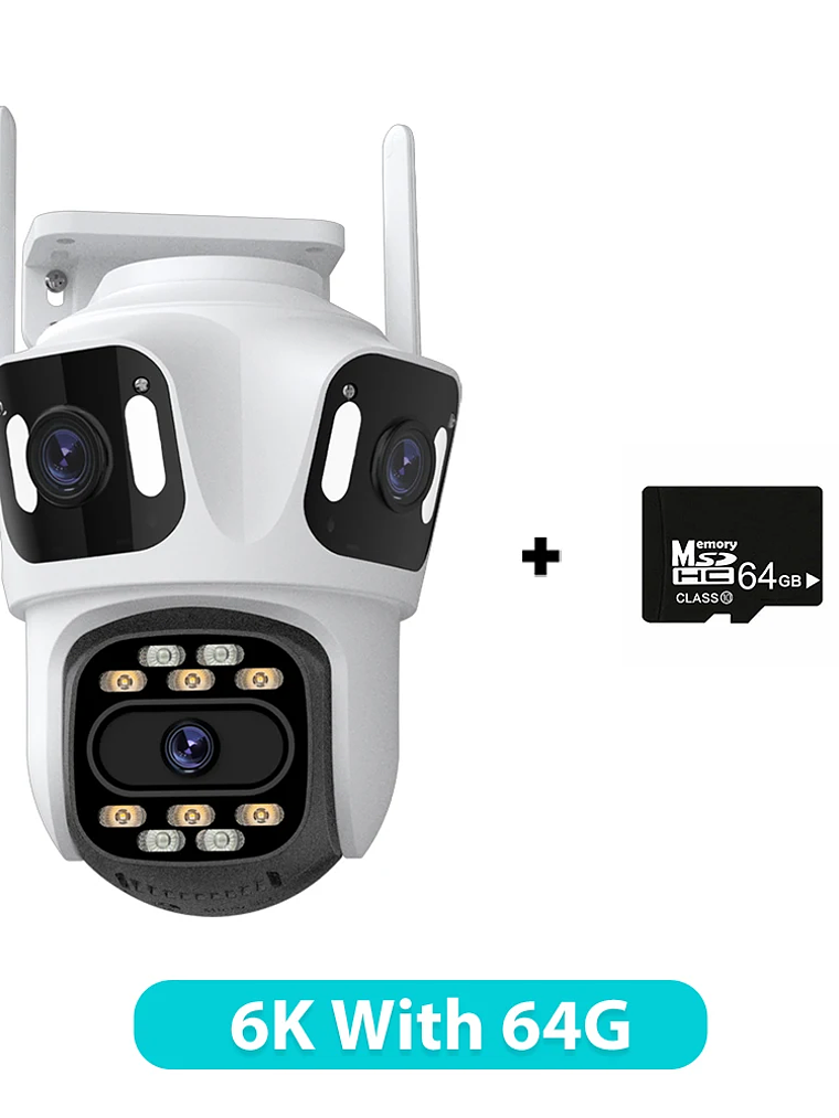 Cámara IP PTZ de tres lentes para exteriores,  WiFi, seguimiento automático,  13