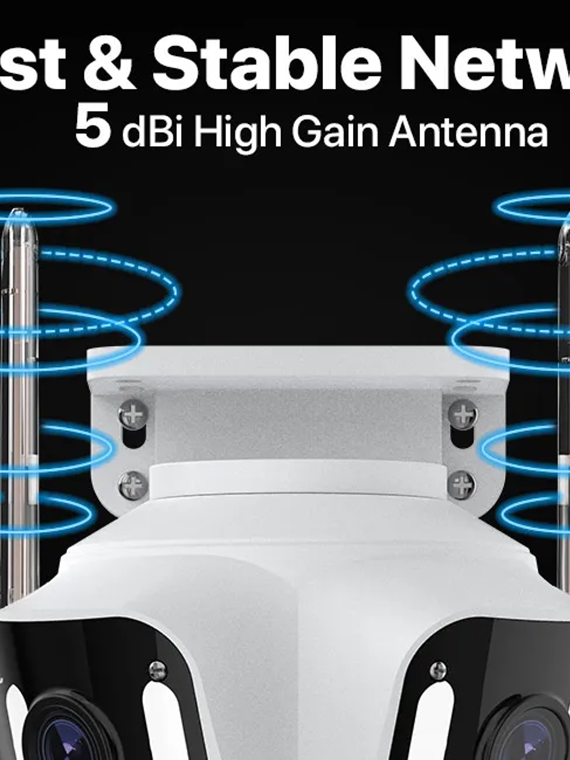 Cámara IP PTZ de tres lentes para exteriores,  WiFi, seguimiento automático,  20