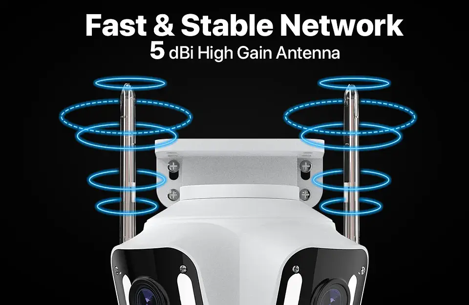 Cámara IP PTZ de tres lentes para exteriores,  WiFi, seguimiento automático,  20