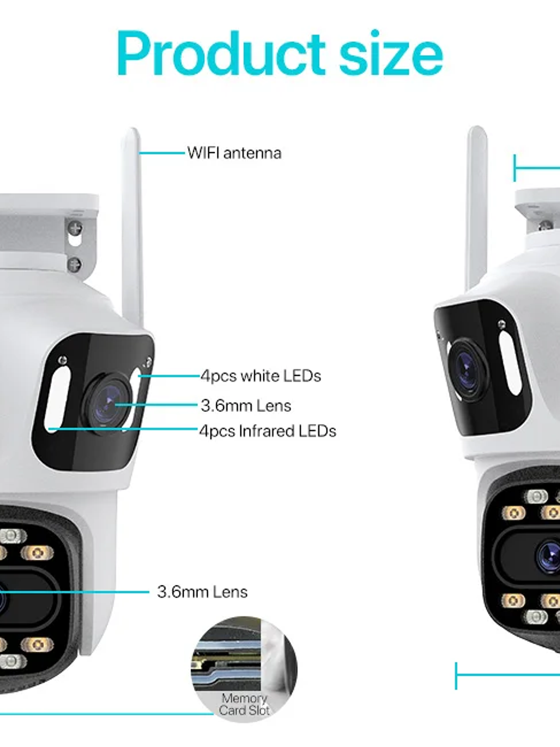 Cámara IP PTZ de tres lentes para exteriores,  WiFi, seguimiento automático,  27
