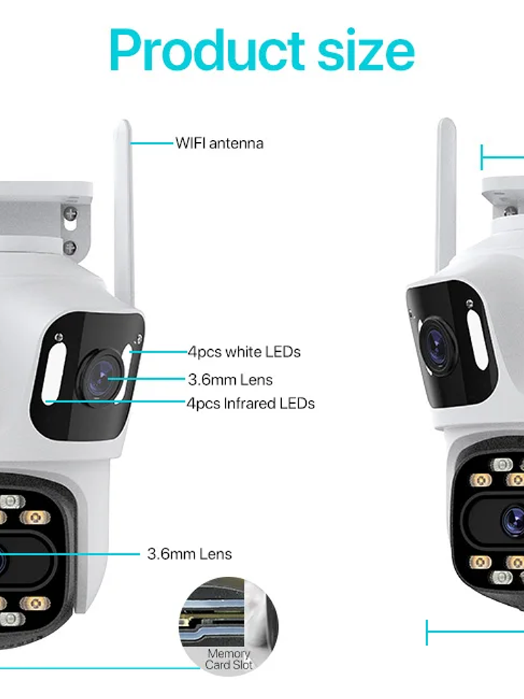 Cámara IP PTZ de tres lentes para exteriores,  WiFi, seguimiento automático,  27