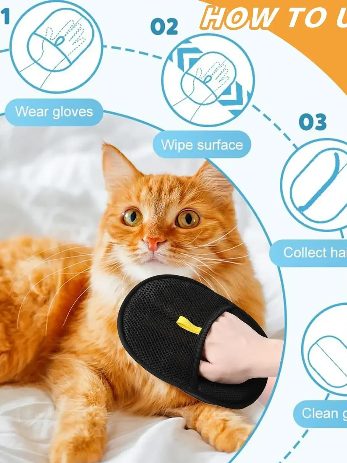 Guantes quita pelos de gato 10