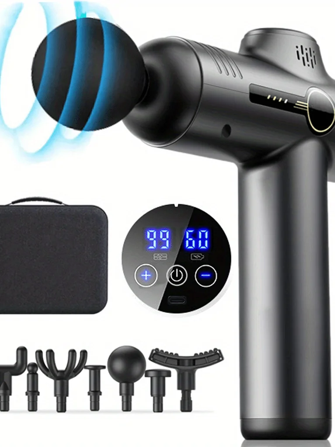 Pistola de masaje de 99 niveles para fascia, relajación muscular profunda,  1