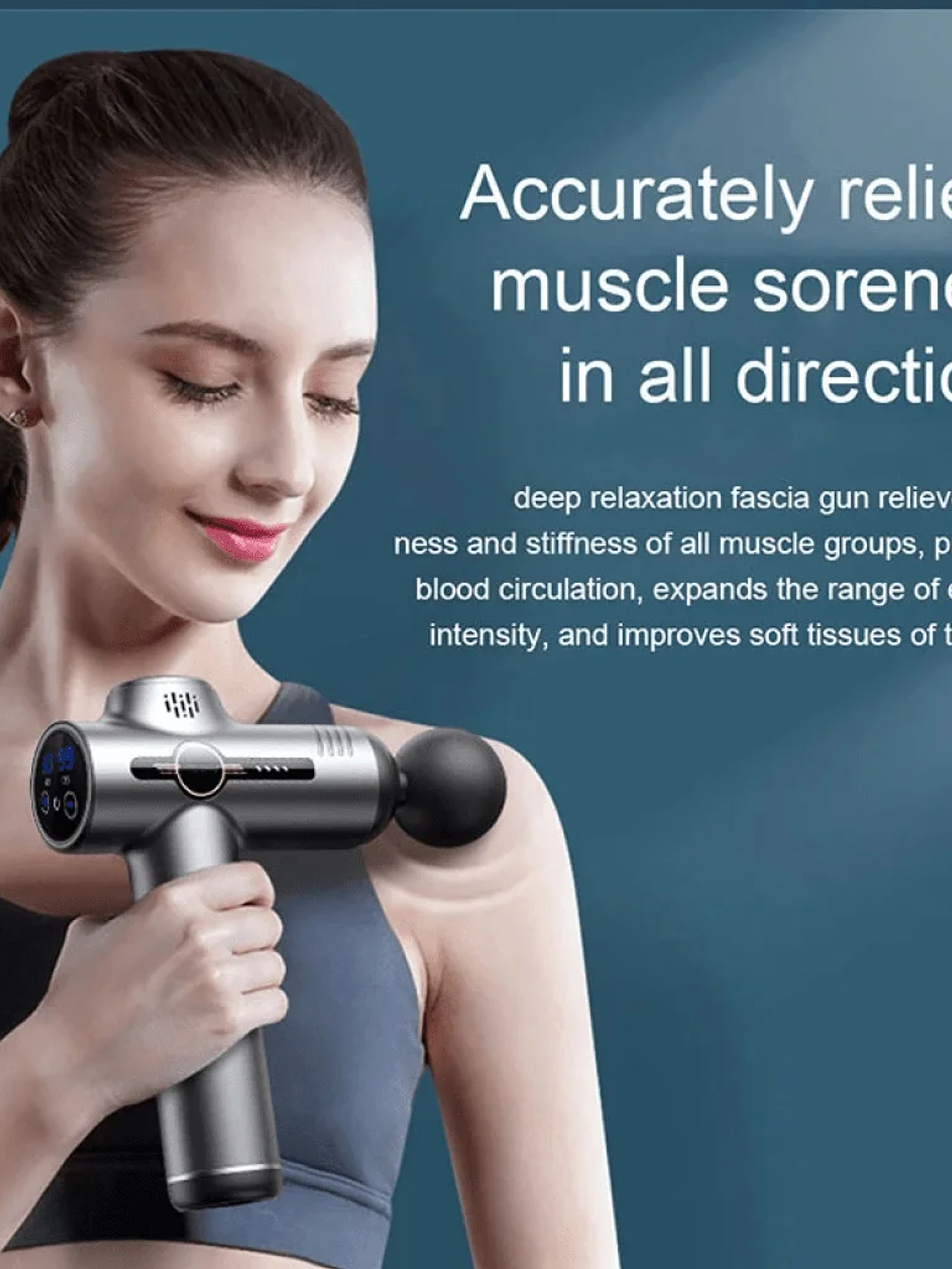 Pistola de masaje de 99 niveles para fascia, relajación muscular profunda,  2