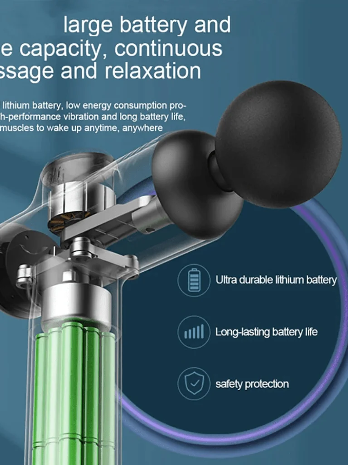 Pistola de masaje de 99 niveles para fascia, relajación muscular profunda,  3