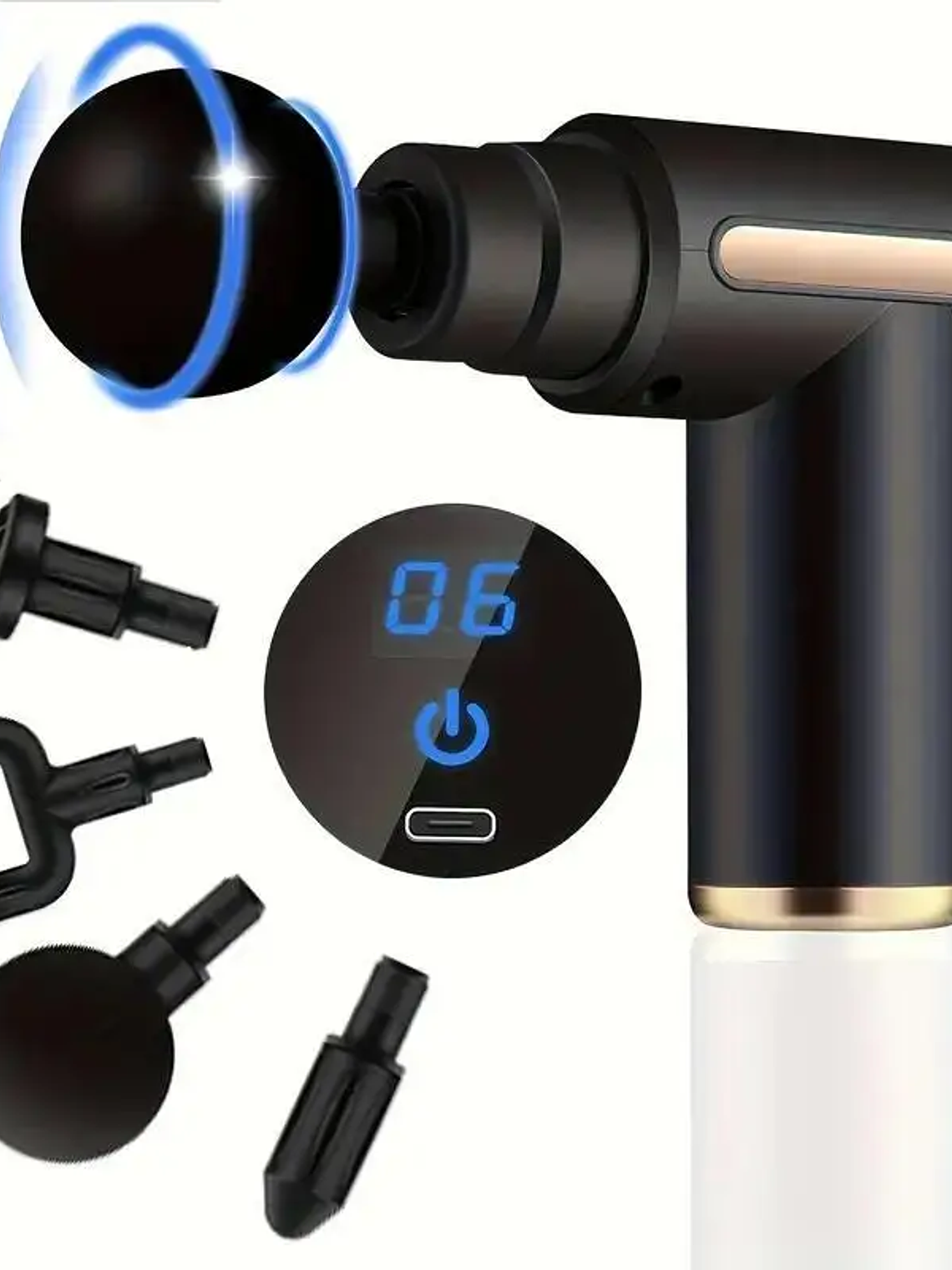 Pistola de masaje de 99 niveles para fascia, relajación muscular profunda,  6