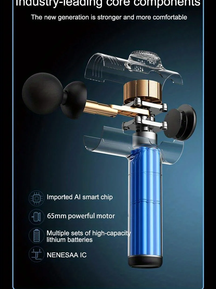 Pistola de masaje de 99 niveles para fascia, relajación muscular profunda,  12