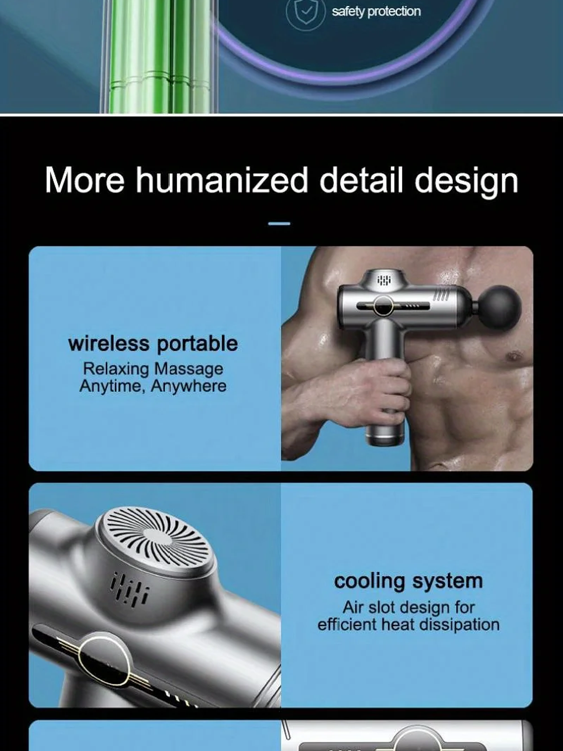 Pistola de masaje de 99 niveles para fascia, relajación muscular profunda,  14