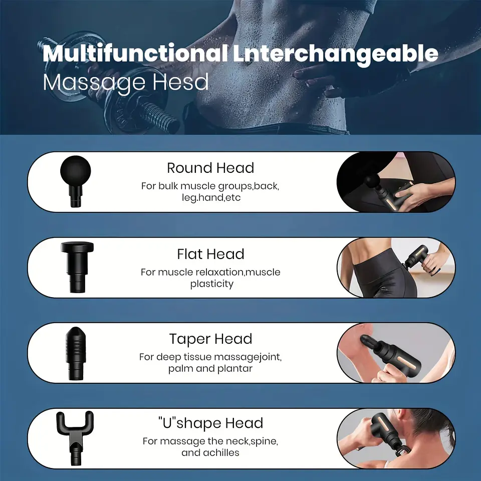 Pistola de masaje de 99 niveles para fascia, relajación muscular profunda,  20