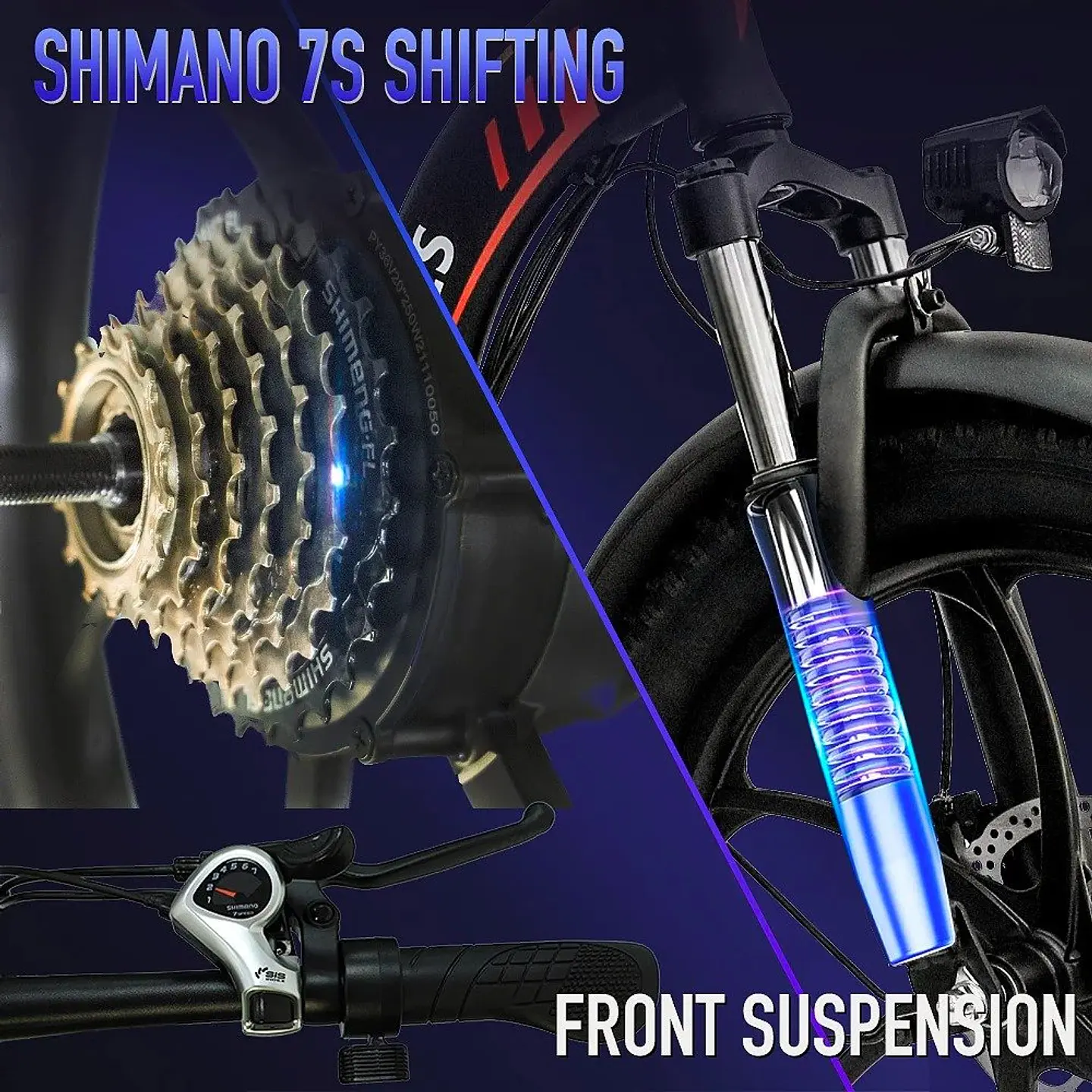 Bicicleta eléctrica plegable de 20 pulgadas con batería de 350 W,  10