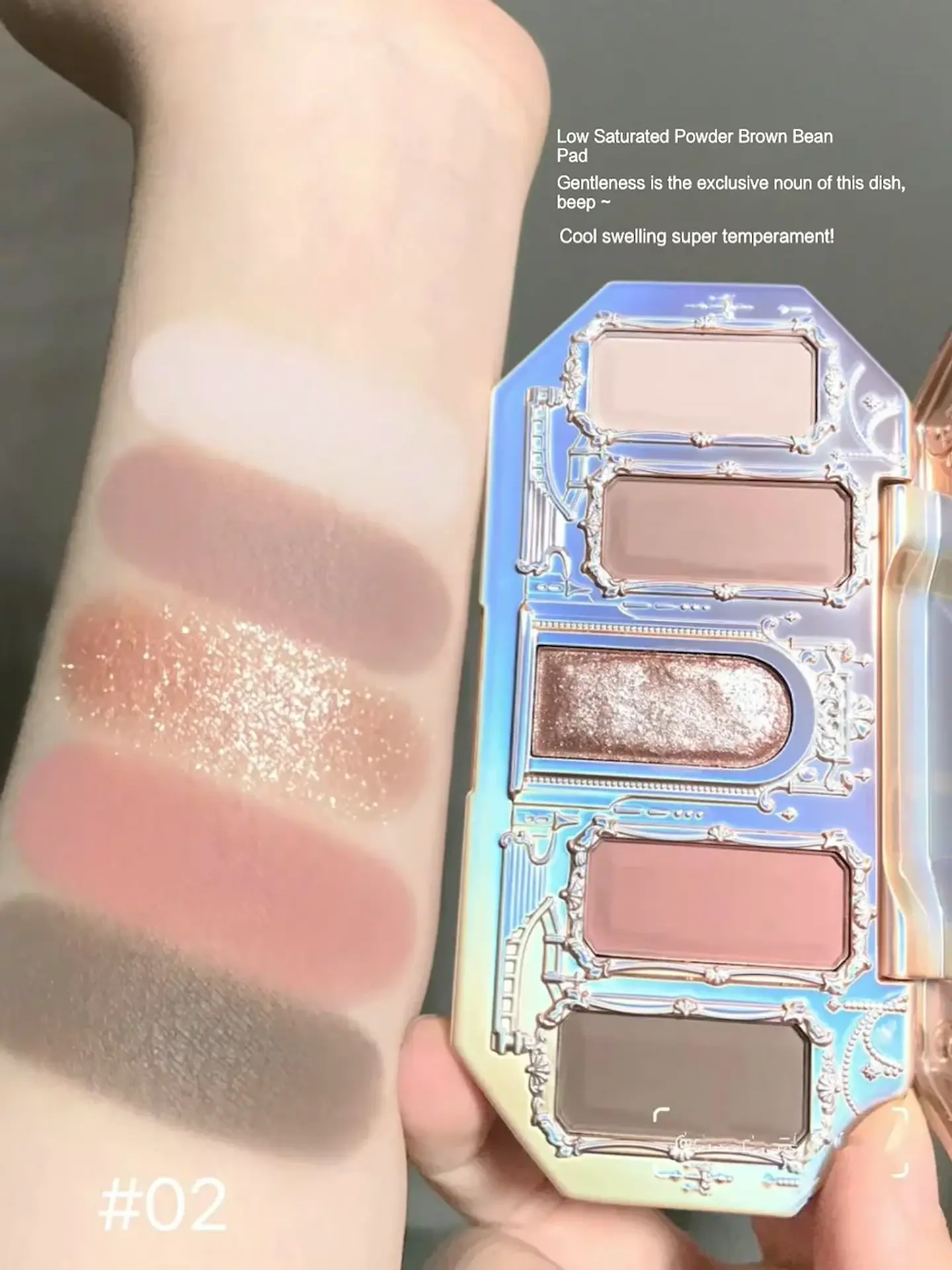 Paleta de sombras de ojos Flower Knows Makeup Moonlight Mermaid de 5 colores mate con brillo camaleón  5