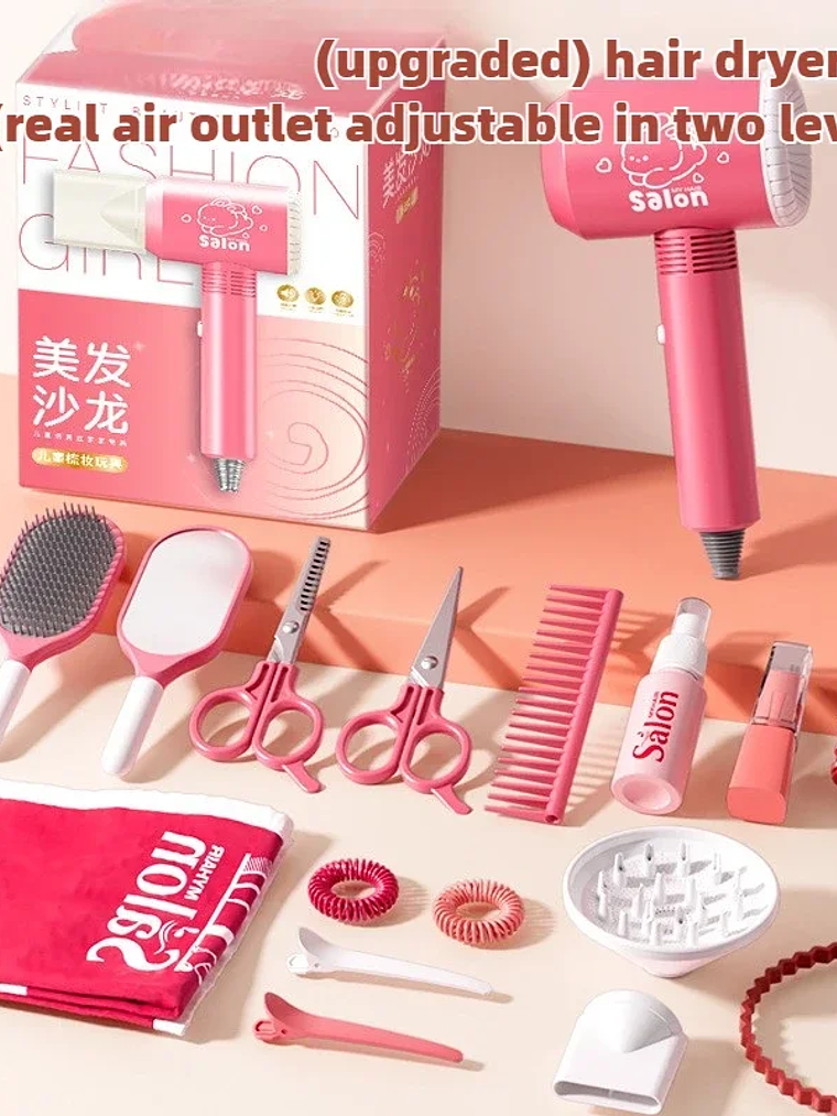 secador de pelo de simulación, herramienta de peinado de moda, juego de simulación 2