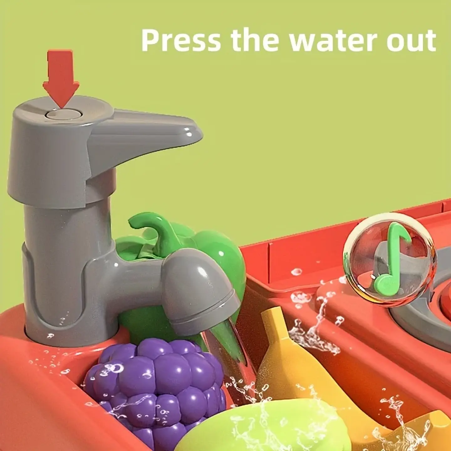 Cocina con accesorios y carrito de compra para niños y niña  5