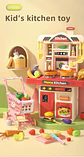 Cocina con accesorios y carrito de compra para niños y niña  - Miniatura 9