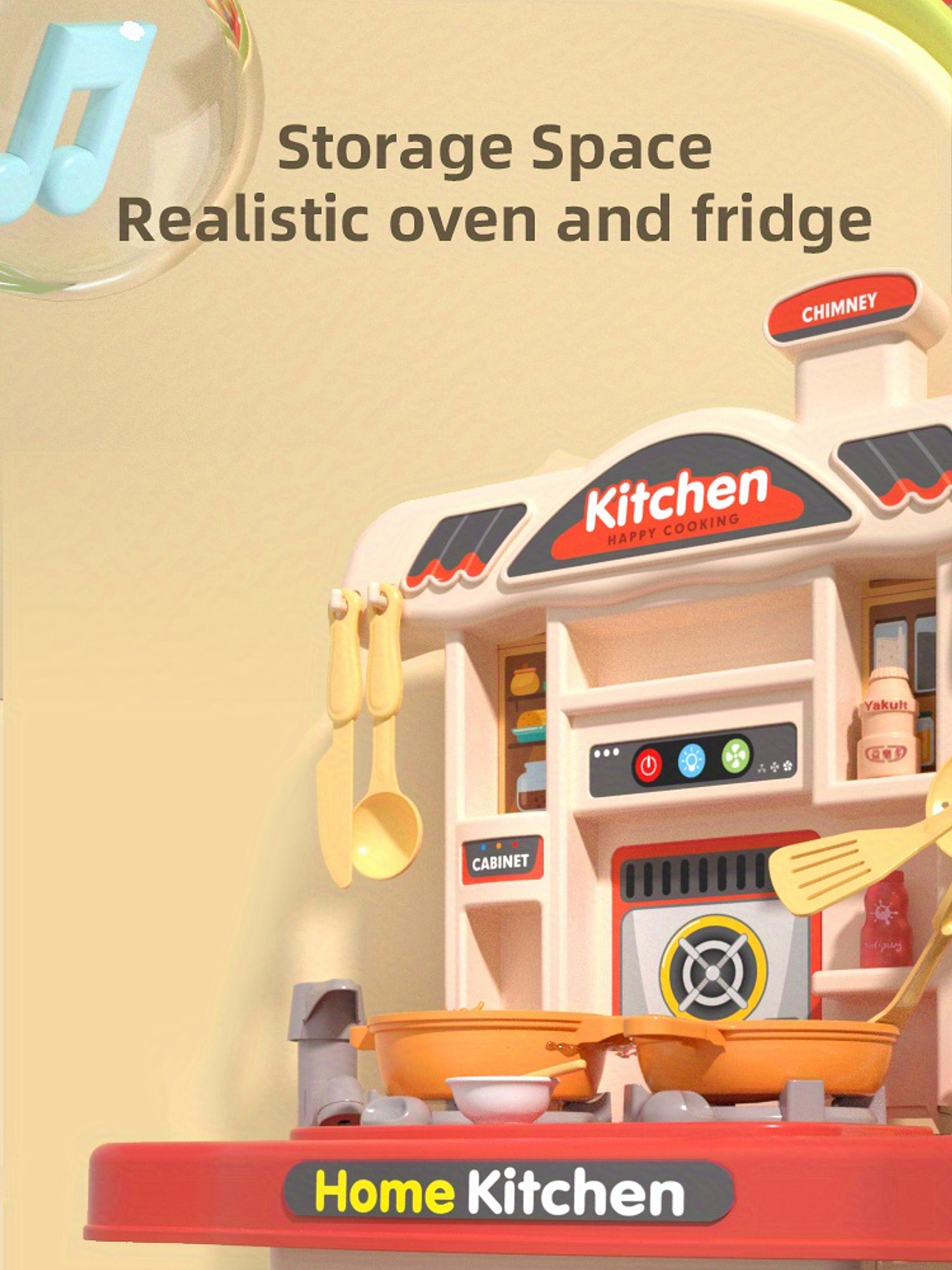 Cocina con accesorios y carrito de compra para niños y niña  12