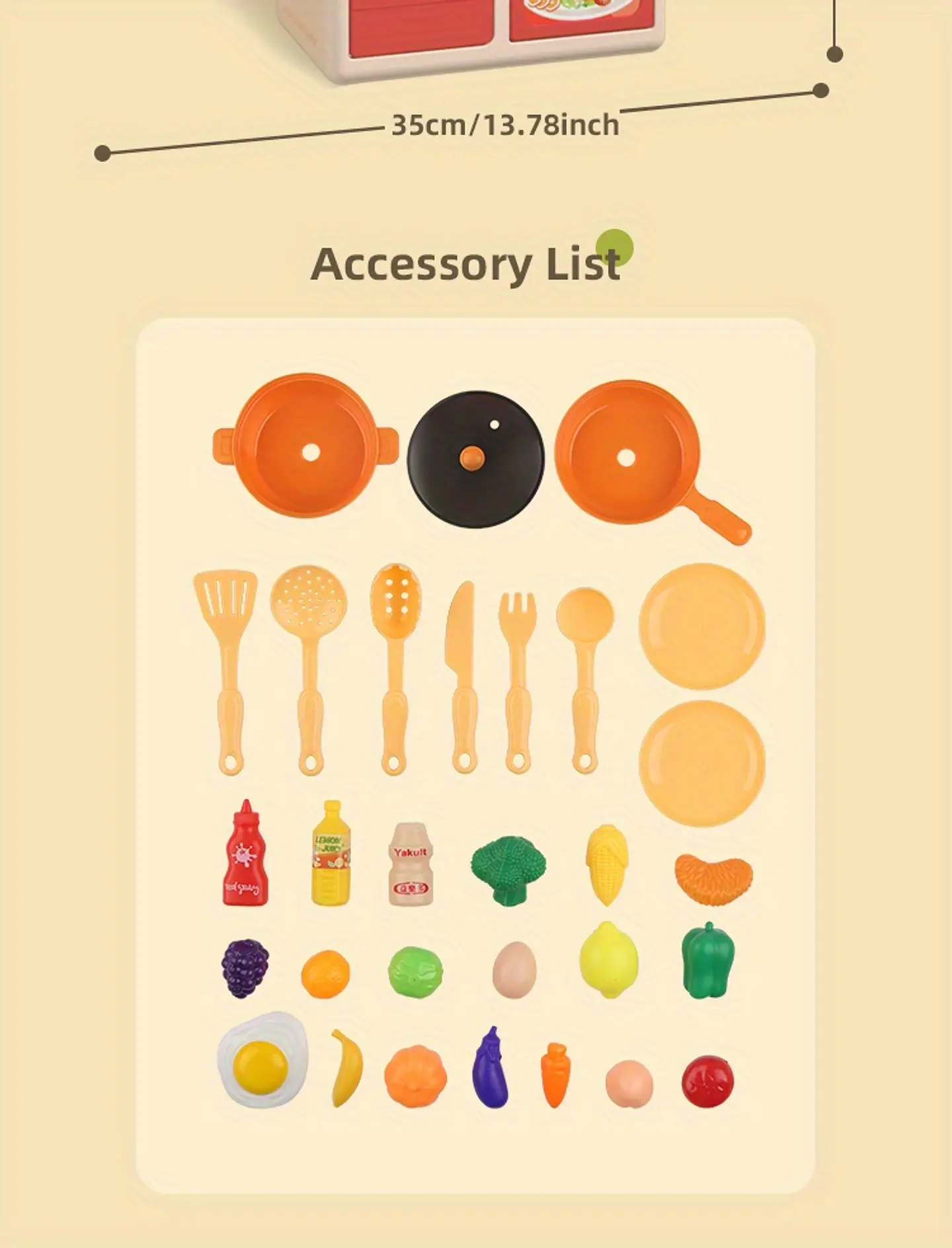 Cocina con accesorios y carrito de compra para niños y niña  15