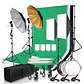 Photography Photo Studio Softbox Lighting Kit With 2.6x3M Background Frame 3pcs Backdrops Tripod Stand Reflector Board 4Umbrella - Miniatura 1